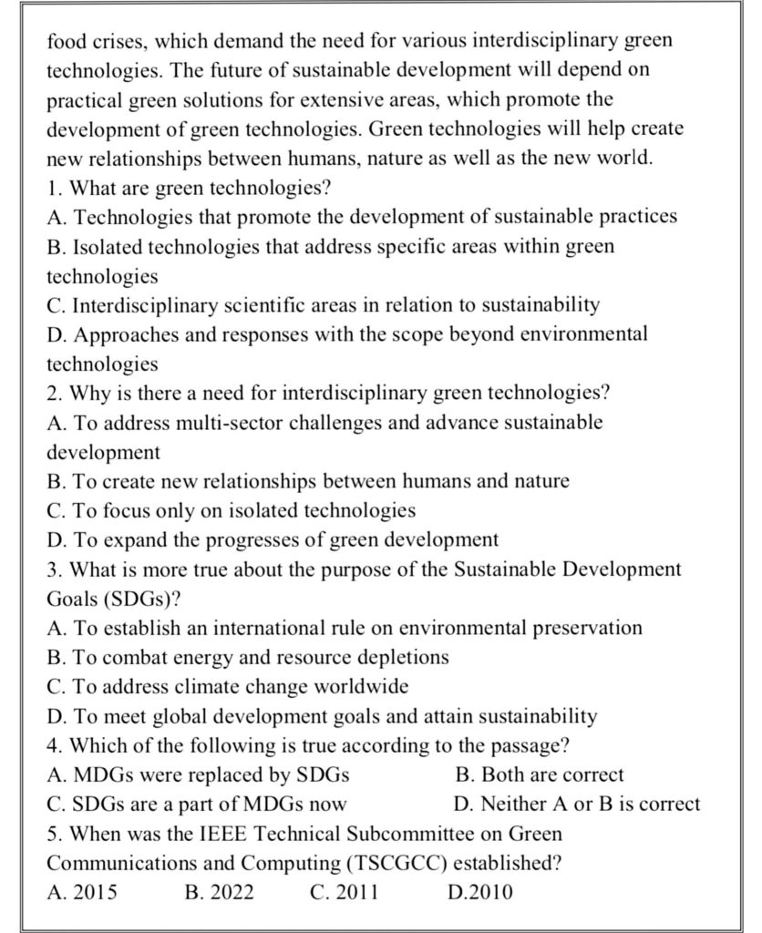 BUP Admission Test Question with Answer